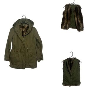 Gap Kids 3 in 1 Anorak Parka Sage Jacket Reversible Vest Coat Liner XL